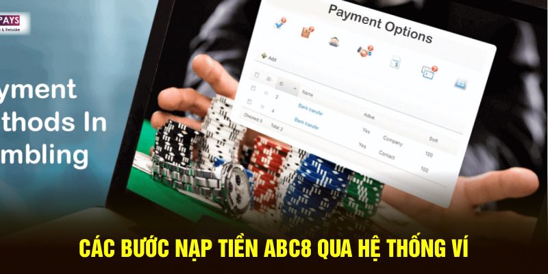 Các bước nạp tiền ABC8 qua hệ thống ví